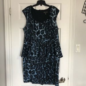 Plus Size Leopard print Peplum dress